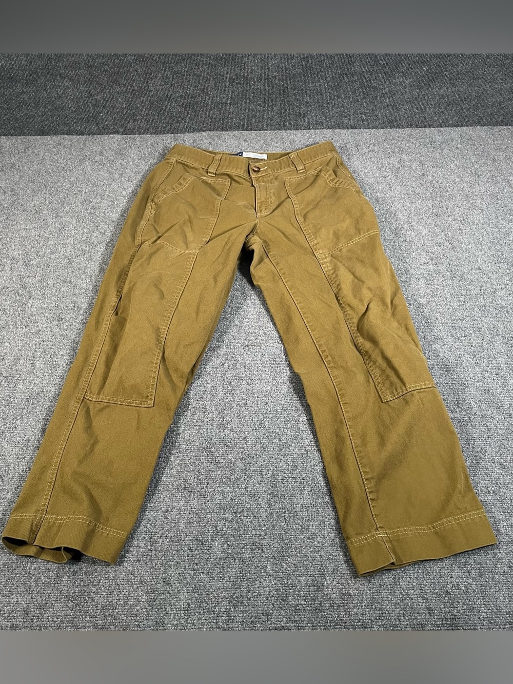 Old Navy High Rise Straight Carpenter Double Knee Jeans Womens 12 Baggy Green
